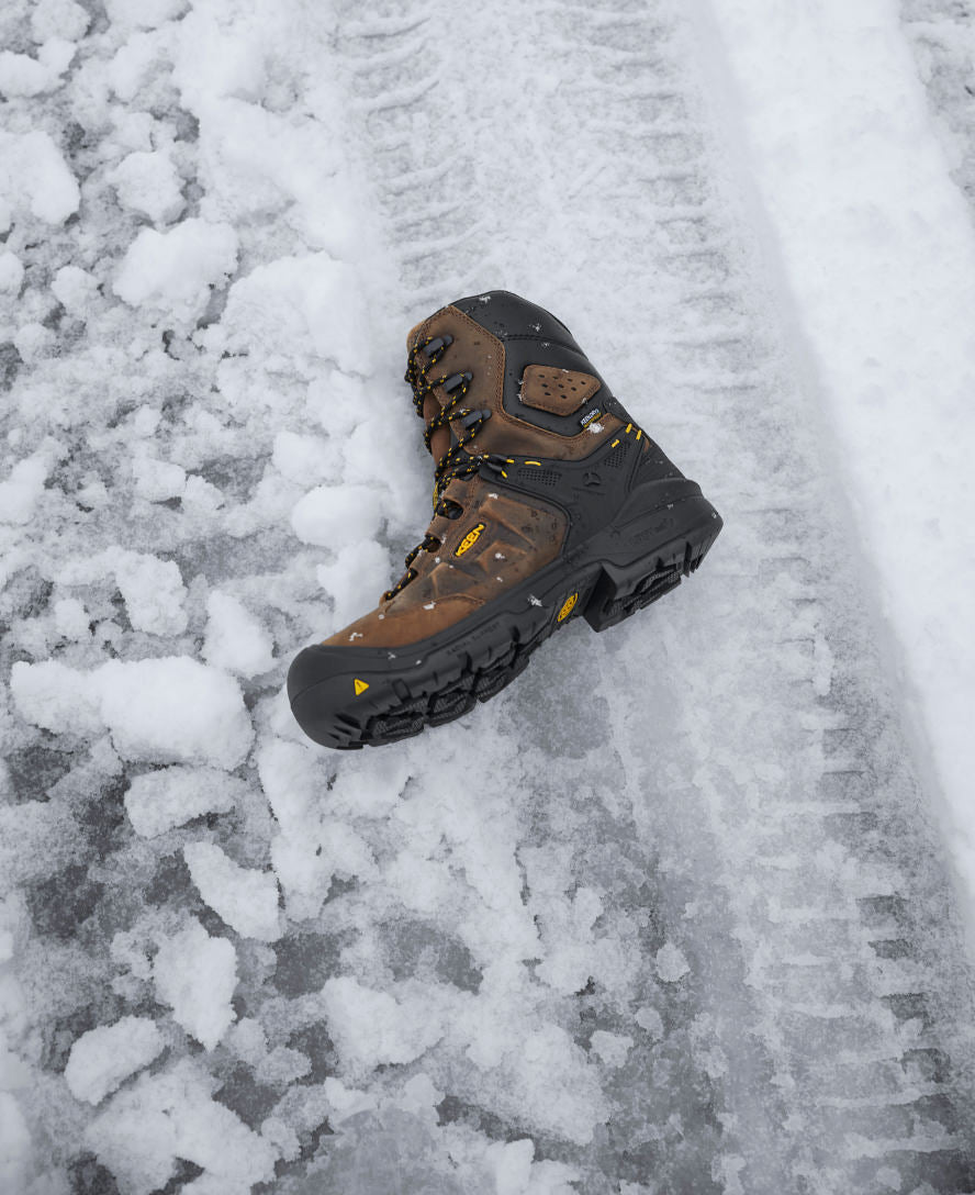 Keen Men's Dover 8" Insulated Waterproof Boot (Carbon Toe) Dark Earth/Black