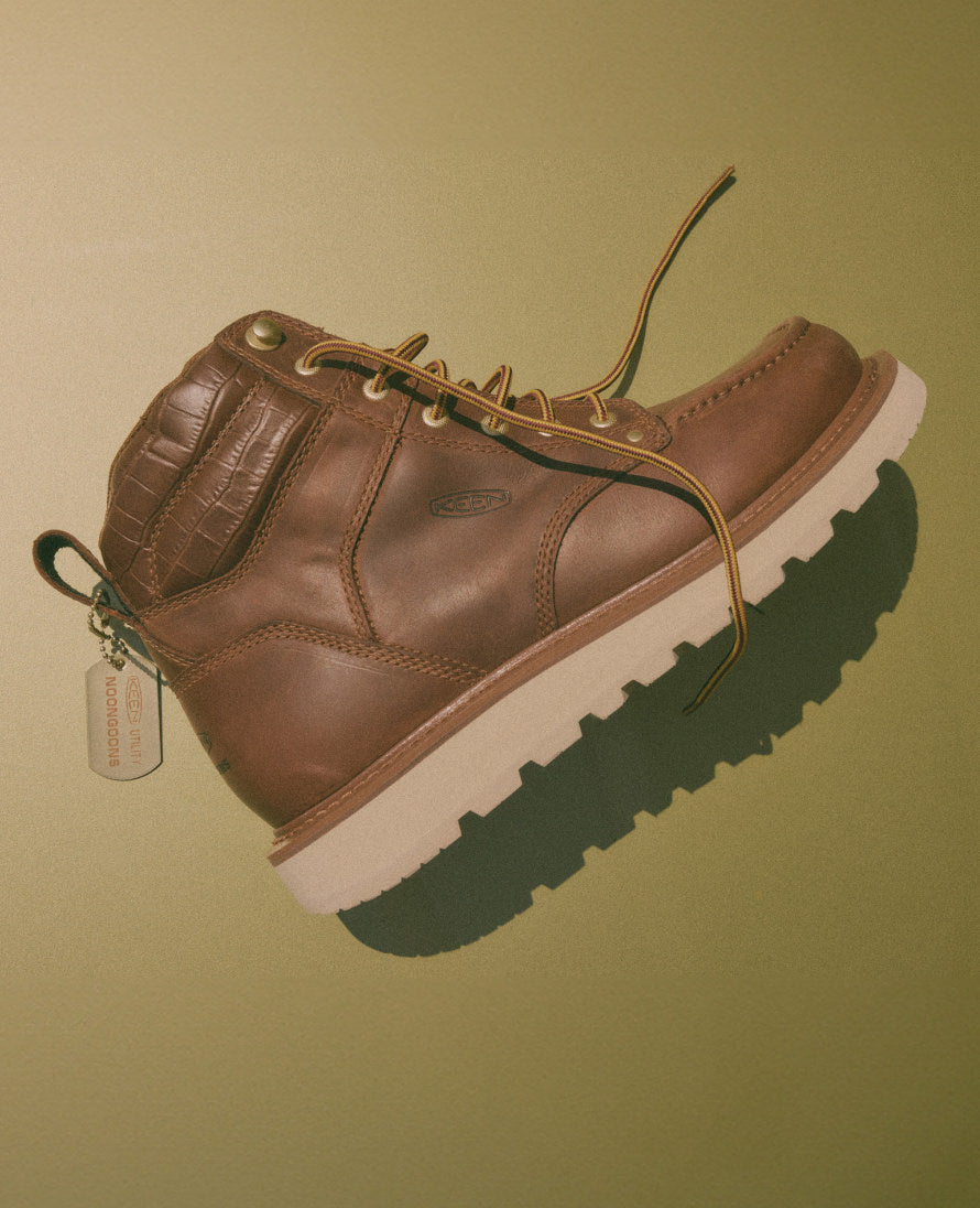 Keen Men's Cincinnati 6" Boot (Soft Toe) x Noon Goons Leather Brown/Off White