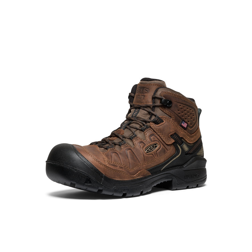 Keen Men's Targhee IV Waterproof Work Boot (Carbon Toe) Dark Earth/Black