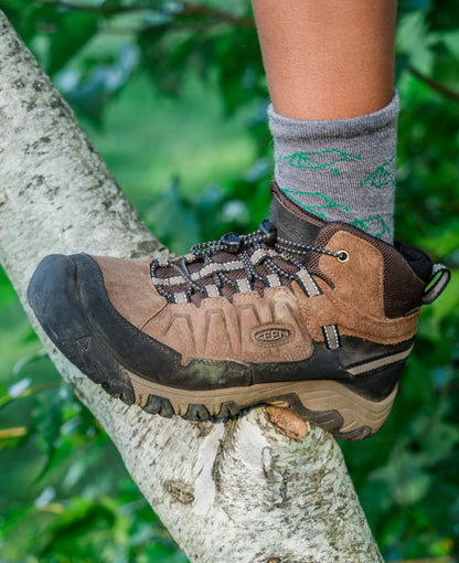 Keen Big Kids' Targhee IV Waterproof Hiking Boot Bison/Brindle