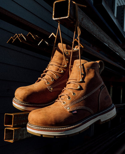 Keen Men's Liberty 6" Waterproof 90° Heel Boot (Carbon Toe) Bombay Brown/Gum