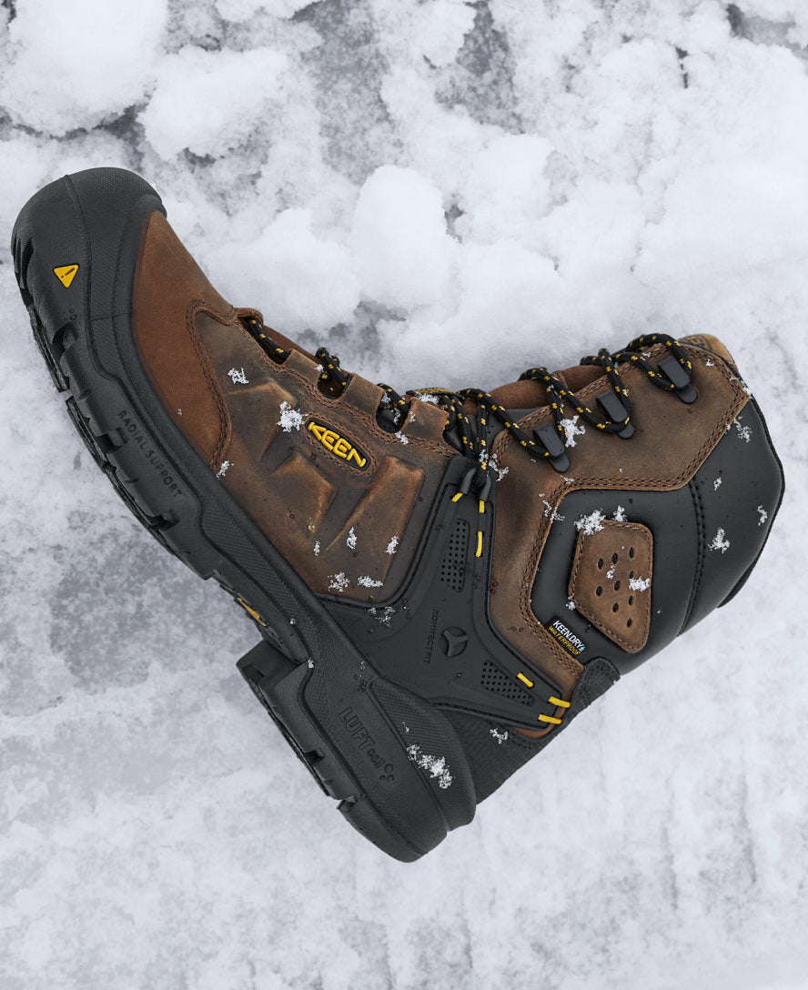 Keen Men's Dover 8" Waterproof Boot (Carbon Toe) Dark Earth/Black