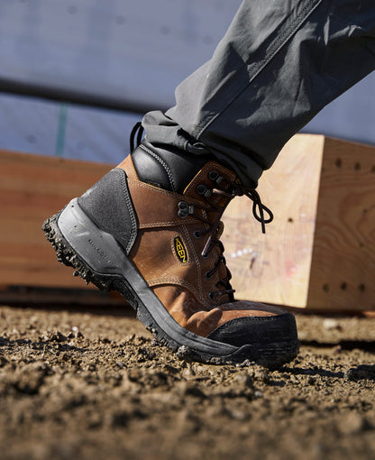 Keen Men's Evanston 6" Waterproof Boot (Carbon Toe) Bison/Black