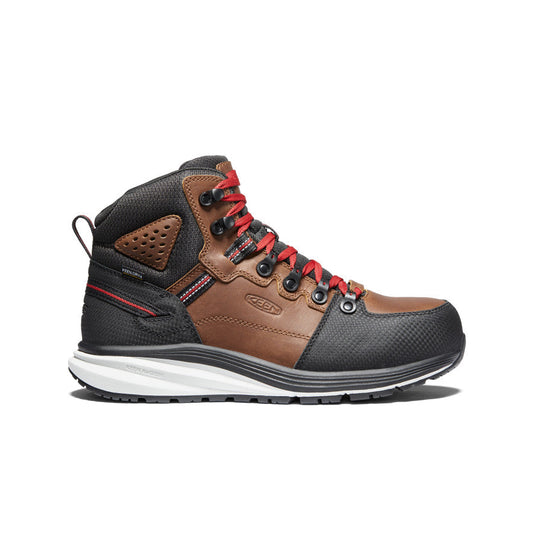 Keen Men's Red Hook Waterproof Boot (Carbon Toe) Tobacco/Black