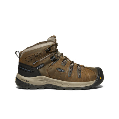 Keen Men's Flint II Waterproof Boot (Steel Toe) Cascade Brown/Orion Blue