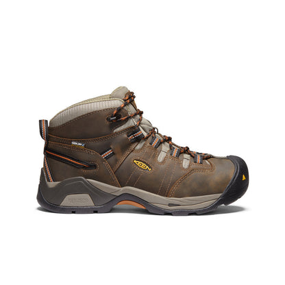 Keen Men's Detroit XT Waterproof Boot (Soft Toe) Black Olive/Leather Brown