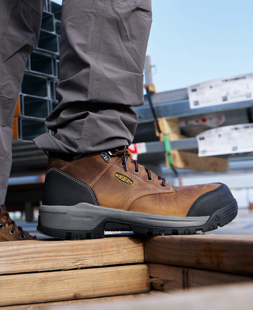 Keen Men's Evanston 6" Waterproof Boot (Soft Toe) Bison/Black