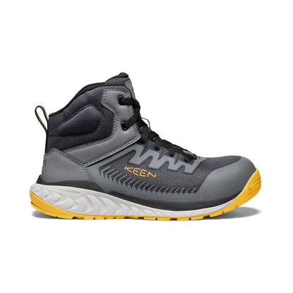 Keen Men's Arvada Mid Work Sneaker (Carbon Toe) Black/Keen Yellow