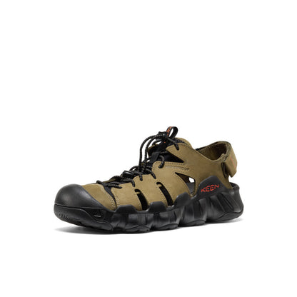Keen Men's Hyperport Fisherman Leather Sandal Dark Olive/Black