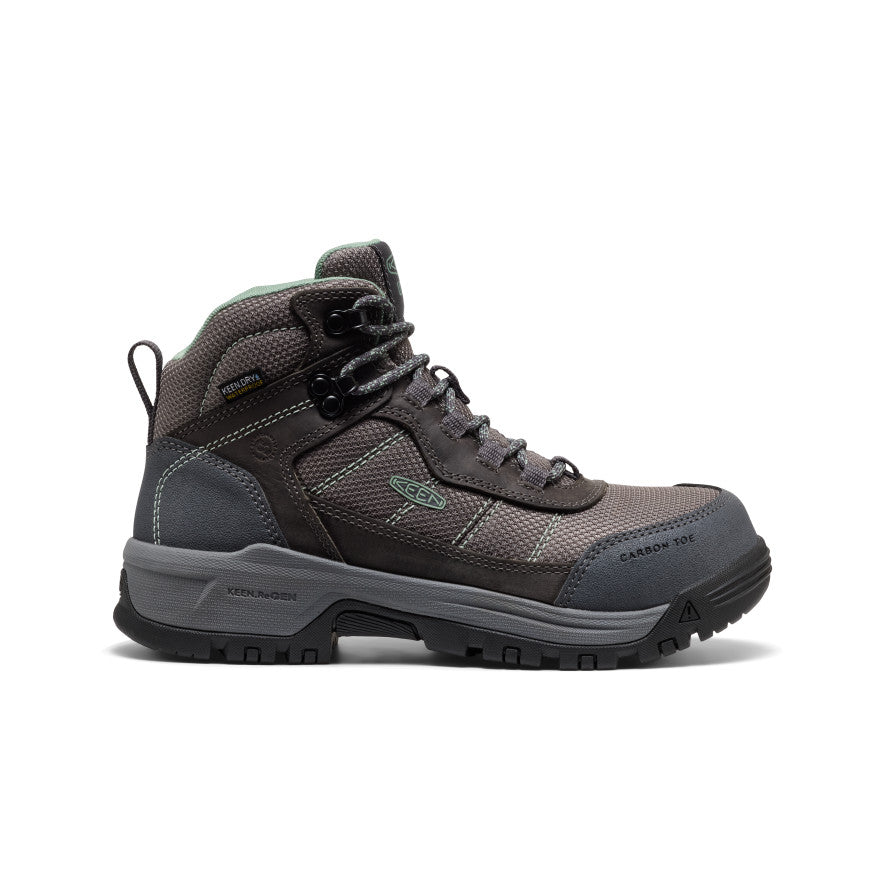 Keen Women's Skokie Waterproof Work Boot (Carbon Toe) Magnet/Black