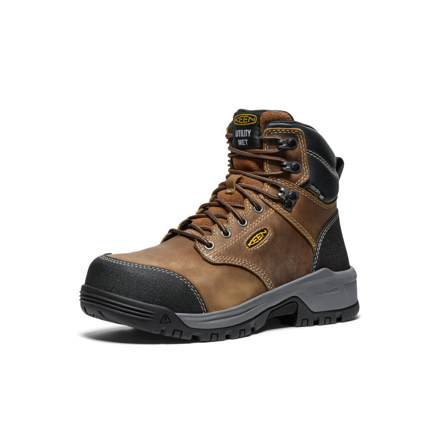 Keen Women's Evanston 6" Waterproof Boot INT MET (Carbon Toe) Bison/Black