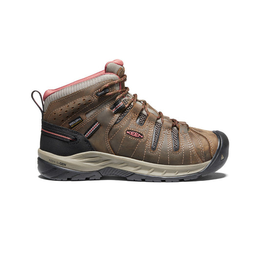 Keen Women's Flint II Waterproof Boot (Soft Toe) Cascade Brown/Brick Dust