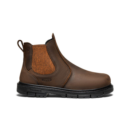 Keen Women's San Jose Chelsea 90° Heel Boot (Aluminum Toe) Cascade Brown/Black