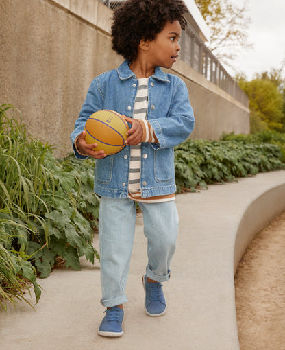 Keen Big Kids' KNX Leather Sneaker Coronet Blue/Vapor